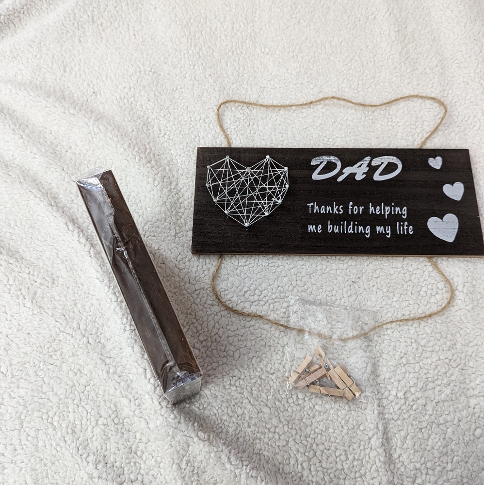 Dad Board Wall Photo Holder & I Cant Say I Love You Enough Wooden Box Sign - Picture 5 of 7